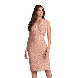Alex Marie Carmen Orange Pink Multi-color Sheath Work Social Dress Sz 2p